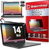 SightPro Magnetic Laptop Privacy Screen 14 Inch 16:9 - Removable Computer Privacy Filter Shield and Protector