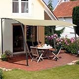 AECOJOY 13'×10' Patio Awning, Wall Mounted UV Block Sunshade Porch Awning for Patio, Pergolas and Gazebos on Clearance, Patio Awnings for Porch, Backyard, Beige