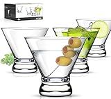 LUNA & MANTHA Martini Glasses, Martini Cocktail Glasses for Margarita, Manhattan, Cosmopolitan, Espresso, Home Bar, Evening Parties, Birthdays, Housewarming Gift,Set of 4-8oz
