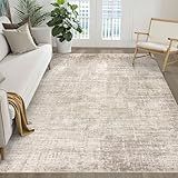 5x7 Area Rugs Living Room: Washable Large Neutral Brown Rug Abstract Soft Modern Stain Resistant Indoor Floor Non-Slip Carpet for Bedroom Nursery Kids Office Playroom Dining Room Under Table Home