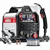 ANDELI 135Amp MIG Welder 110V/220V Dual Voltage, Portable Gasless Welder Flux MIG/Lift Tig/Stick 3-in-1 Multiprocess Welder LED Digital Display Welding Machine IGBT Inverter Welder