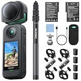 AKASO 360 Weatherproof 360° Action Camera - 5.7K 360 Video with 1/2" 48MP Sensors, 72MP 360 Photo, 360-SuperSmooth, Invisible Selfie Stick, 360° Horizon Lock, AI Tracking Motorcycle Combo