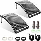 Fuairmee 2Set Solar Pool Heater for Above Ground Pool, Thickened Panel 113x69 cm, Solar Pool Heaters, Includes 4 Adapters, 4 Hoses & Clamps, 4 Plumbers Tapes