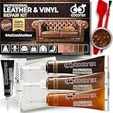 COCONIX Leather & Vinyl Repair Kit - Brown & Shades | Fix Tears, Holes, Scratches, and Peeling on Leather and Vinyl Furniture, Car Seats, and Jackets | Easy Application with Customizable Colors