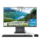 Lenovo ThinkCentre All-in-One Desktop Computer, 27" FHD IPS Display, 8-core Intel Core i5-13420H, 16GB DDR5, 512GB SSD, Wi-Fi 6, USB-C, HDMI in&Out, Wired KB&Mouse, Windows 11 Pro