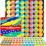 64 Pack Natural Bath Bombs Bulk Set – 8 Scents, Organic Ingredients, Long-Lasting Bubbles, Relaxing Gifts for Women & Men, Self-Care, Birthday, Christmas & Stocking Stuffers