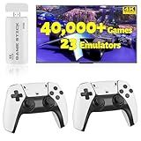 HRYYDS 2025 Retro Gaming Console Pro 4K HDMI with 40,000+ Built-in Classic Video Games - Plug & Play Game Stick for TV with 2 Wireless Controllers | 23 Emulator Support 64GB