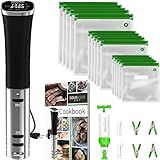 SOUSVIDE ART Sous Vide Immersion Cooker Kit - Machine with Digital Timer, Temp Control, 30 Bags, Vacuum Pump, Suvee Cooker Gift for Chefs
