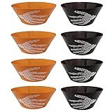 8-Piece Halloween Plastic Candy Bowls - Large Party Serving Bowls with Trick or Treat Design