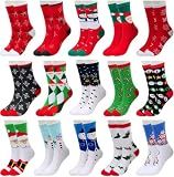 MarJunSep 15 Pairs Women's Christmas Socks Bulk Christmas Gifts Stocking Stuffers for Women Teens Adults Family Coworkers