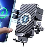 Wireless Car Charger, MOKPR 15W Fast Charging Auto-Clamping Car Charger Phone Mount Air Vent Cell Phone Holder Compatible iPhone 16/15/14/13/13 Pro/12 pro/12/11, Samsung Galaxy S23/S22/S21/S20, etc