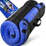 GAIALOOP 4 INCH Thick Memory Foam Camping Pad Futon Mattress, Portable Floor Sleeping Mat Sleepover Guest Bed Roll Up Mattress for Outdoor Supportive for Side Sleepers [Full:75 * 54 * 4"]