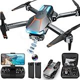 Drone with Camera, 1080P FPV Foldable Drone with Stable Altitude Hold, Gravity Control, Trajectory Flight, 90° Adjustable Lens, One Key Take Off, 2 Batteries, Drones for Adults Beginner