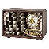 Victrola Willow Retro Wood – Bluetooth Radio with Built-in Speakers, Elegant & Vintage Design, Rotary AM/FM Tuning Dial, Bass & Treble Control, Wireless Streaming, Espresso