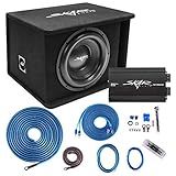 Skar Audio Single 12" Complete 1,200 Watt SDR Series Subwoofer Bass Package - Includes Loaded Enclosure with Amplifier