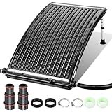 Bamgoten 2026 Upgraded Solar Pool Heater, with Height-Adjustable Support Feet, Solar Water Heater for Above-Ground and Inground Pools, Includes 2 Adapters, 2 Hoses & Clamps, 2 Plumber Tapes