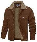 MAGCOMSEN Winter Jackets for Men Corduroy Jacket Men Sherpa Lined Fleece Warm Cargo Casual Coat with 5 Pockets