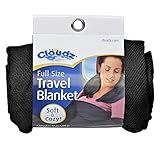 Cloudz Cozy Compact Airplane Travel Blanket for Your Flight, Car, Camping, Home or Comforting Warmth Anywhere! - Black