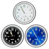 YOUNGFLY Small Luminous Analog Clock Stick On for Car Dashboard