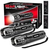 LED Flashlight High Lumens, Mini Tactical LED Flashlight 2 Pack, 5 Modes Zoomable Beam, Battery Powered (Batteries Not Included) for Camping, Hunting, Home & Emergency, Compact Small LED Flashlight