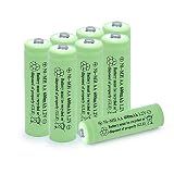 QBLPOWER AA Ni-MH 600mAh 1.2V Rechargable Solar Light Batteries for Outdoor Solar Lamps Garden Lights Remotes Mice(8Pcs)