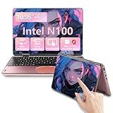 BINHENGLON 11" 2-in-1 Touchscreen Laptop, N100 Laptops,16GB RAM,FHD 1920 * 1200 IPS,Win 11 Pro PC,Backlit Keyboard, WiFi,USB-C,HDMI,Oval Trackpad,Computer (Rose Gold, 16G+256GB SSD)