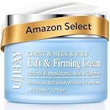 UJhay Retinol Neck Cream, Hyaluronic Acid and Caffeine Enriched Neck Firming Cream to Minimize Fine Lines & Dullness - 3-in-1 Moisturizing Cream for Neck, Chest and Face (50 ml/1.7 oz)