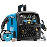 SEESII 135A MIG Welder 110V - 3-in-1 Gasless Flux Core/Lift TIG/Stick Welding Machine, 7.7lbs Portable IGBT Inverter, Large Digital Display Multi Process Welder