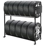 NULTRUMA Adjustable Rolling Tire Rack, Heavy-Duty Tire Storage Rack for Garage, with 4 Self-Locking Casters, Foldable Hole Board, 59" H × 58.6" W