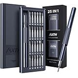 AXTH 25-in-1 Small Precision Screwdriver Set, Professional Magnetic Mini Repair Tool Kit for Phone, Computer, Watch, Laptop, Macbook, Ring Doorbell, Eyeglass, Electronic, [Bearing Steel] Screw Driver