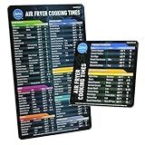 Air Fryer Magnetic Cheat Sheet Set - Air Fryer Accessories Cookbook - As Seen on the Today Show an Easy to Use AirFryer Time Chart Set - Strong Magnet Quick Reference Cooking Guide for Frying (Black)