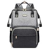 GAIVP Diaper Bag Backpack for Women, Baby Bags for Girls,Diaper Bag with Changing Pad, and Insulated Pockets (Dark Grey +Light Grey)