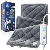 BOB AND BRAD Far Infrared Weighted Heating Pad for Back Pain Relief, FSA-HSA Eligible, 12"x24" Electric Heat Pad With Auto Off, 6 Heat & Hands-Free Strap, Moist Heat Therapy for Neck, Shoulder, Cramps
