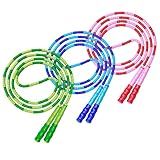 Leeboom Jump Rope, Adjustable Length Tangle-Free Segmented Soft Beaded Skipping Rope, Fitness Jump Rope for Kids, Man, and Women Weight Loss 9.2 Feet