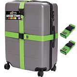 GORILLA GRIP Heavy Duty Luggage Straps for Suitcase, 2 Pack Green