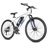 QNUT Electric Bike for Adults, 350W 26" Ebike for Teens 21 Speed 20Mph Up to 40Mile with Dual Disc Brake Commute E-Bike E-MTB for Men Women Electric Bicycles (White)