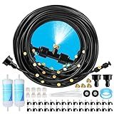 Maotong 100FT Mister for Outside Patio Misting Cooling System, 100FT (30M) Misting Line+32 Brass Mist Nozzles+Water Filter, Outdoor Mister System for Garden Greenhouse Trampoline Waterparke