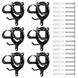 OAMCE 6 Pack Horse Bridle Rack Bracket Hooks – Metal Halter Hanger with Tubes and Screws, Heavy-Duty Tack Storage Holder for Horse Barn, Stable, and Tack Room Organization (Black)