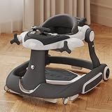 Kinder King 8-in-1 Baby Walker with Music & Lights, 3 Level Adjustable Height, Foldable Toddler Walker with Speed Adjustable Wheels, Easy to Clean, Baby Walkers for Boys & Girls 6-18 Months