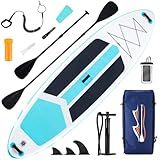 DUMOS Inflatable Stand Up Paddle Board, 10.5'×33'' Paddle Boards with Non-Slip Deck, Durable Advanced Material and Complete SUP Accessories for All Skill Levels, Aqua Blue