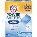 ARM & HAMMER Power Sheets Laundry Detergent, Fresh Breeze Scent, 60ct