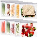 SPLF 10 Pack Reusable Sandwich Bags Dishwasher Safe, Gray