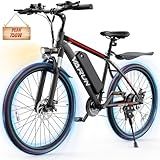 VARUN Electric Bike for Adults 500W (Peak 750W) Electric Mountain Bike, 45 Miles 20 MPH E Bike with 48V Removable Battery, 26" Tires and Front Fork Suspension