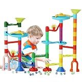 MaxTronic Marble Run Toy, 110pcs Marble Maze Kit STEM Educational Learning Toy for Kids, Mable Race Construction Railway Building Blocks with 60 Marbles Birthday Gift for Boys Girls 3-12 Years Old