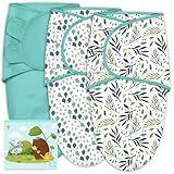 Cute Castle 3-Pack Baby Swaddle Sleep Sacks - Newborn Swaddle Sack - Ergonomic Baby Swaddles Blanket Warp for Boys and Girls - Baby Essentials (0-3 Months - Green)