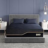 EGOHOME 14 Inch King Size Memory Foam Mattress for Back Pain, Cooling Copper Gel Bed in a Box, Foam Made in USA, CertiPUR-US Certified, Therapeutic Medium Firm, 76x80x14 Black
