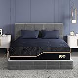 EGOHOME 14 Inch King Size Memory Foam Mattress for Back Pain, Cooling Copper Gel Bed in a Box, Foam Made in USA, CertiPUR-US Certified, Therapeutic Medium Firm, 76x80x14 Black