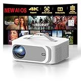 [5000+ Official-Apps & AI Auto Focus & 50W Dolby Audio] Outdoor-Projector-4k with WiFi and Bluetooth, AI Movin 2.0 OS Smart Projector with HDR10+, Lisowod Portable 4K Proyector 2026 Upgraded