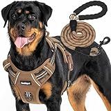 Beebiepet Heavy Duty Tactical Dog Harness for Small Dogs, No Pull Adjustable Pet Harness Reflective Service Training Easy Control Pet Vest Military K9 Working Dog Harnesses- Large, Brown