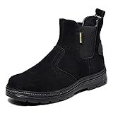 GUBANGDUN Steel Toe Work Boots for Men Slip Resistant Welding Work Boots Slip-on Safety Shoes for Industrial Construction (Black, Adult, Men, 10, Numeric, US Footwear Size System, Medium)